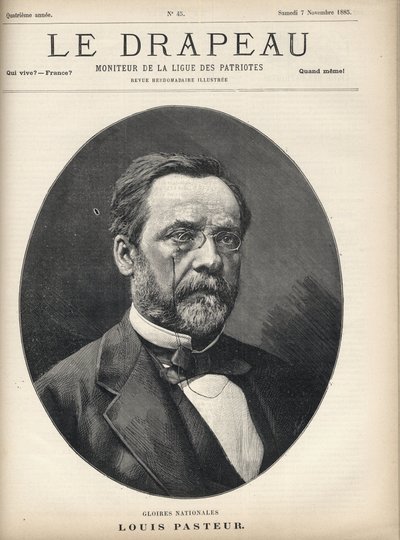 صورة لويس باستور (1822-1895) - غلاف "العلم - مراقب عصبة الوطنيين" - 7 نوفمبر بواسطة المدرسة الفرنسية