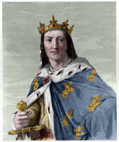 صورة لويس الثامن (1187 - 1226) ، ملك فرنسا - في "" Histoire des Francais "" للافالي ، نقش ، بدون تاريخ. بواسطة المدرسة الفرنسية