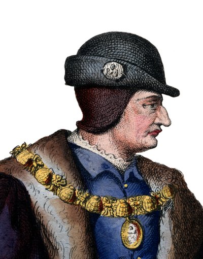 صورة لويس الحادي عشر لفرنسا (1423-1483) ، ملك فرنسا. بواسطة المدرسة الفرنسية