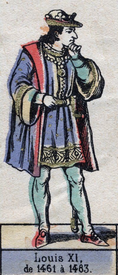 صورة لويس الحادي عشر ملك فرنسا ، المعروفة باسم الحكيم (1423-1483) (سلالة الكابيتيون). التوضيح أواخر القرن التاسع عشر. بواسطة المدرسة الفرنسية