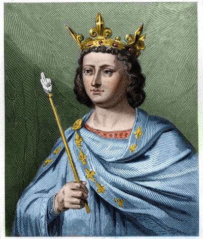 صورة لويس العاشر لو هوتين (1289 - 1316) ، ملك فرنسا - في "Histoire des Francais" للافالي ، نقش ، بدون تاريخ. بواسطة المدرسة الفرنسية