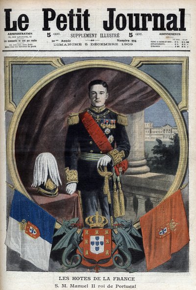 صورة شخصية لملك البرتغال مانويل الثاني (1889-1932) أثناء زيارته لباريس - "Le Petit Journal" في 5 ديسمبر بواسطة المدرسة الفرنسية