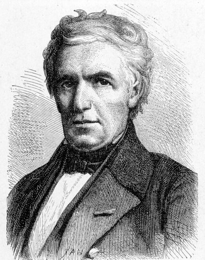 صورة لمارك سيجوين (1786 - 1844) ، المهندس الفرنسي الذي تصور مبدأ الجسور المعلقة ، وهو أيضًا مخترع الغلاية الأنبوبية - في ألبوم de la Science؛ علماء لامعون الاكتشافات العظيمة "" "1896. بواسطة المدرسة الفرنسية