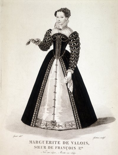 Portrait of Margarita of Navarre (Margaret of Valois, Marguerite of Angouleme or Marguerite of France (1492-1549) Queen of Navarre and Poetess - 19th century بواسطة المدرسة الفرنسية
