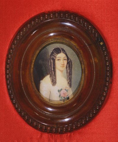 صورة ماري دوبليسيس (1824-1847) والمعروفة أيضًا باسم La Dame aux Camelias ، 1847 (مرحاض على ورق) بواسطة المدرسة الفرنسية