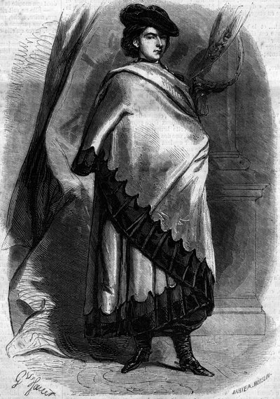 صورة لماري صوفي أميلي (1841-1925) ، دوقة بافيير وملكة الصقليتين ، زوجة فرانسوا الثاني ، مرتدية زي كالابريا. نقش في "" Le Monde Illustré "رقم 194 بتاريخ 29 ديسمبر 1860. بواسطة المدرسة الفرنسية