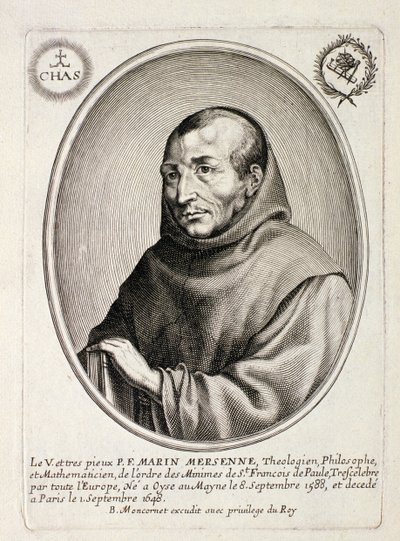 صورة لمارين مرسين (1588-1648) ، نقشها بالتازار مونكورنيت (c.1600-68) بواسطة المدرسة الفرنسية