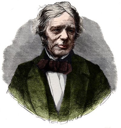 صورة لمايكل فاراداي (1791-1867) ، كيميائي وفيزيائي إنجليزي. بواسطة المدرسة الفرنسية