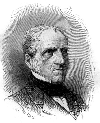 صورة ميشيل تشارلز (1793-1880) ، عالم رياضيات فرنسي. نقش في "" Le Monde Illustré "" رقم 1240 بتاريخ 1 يناير 1881. بواسطة المدرسة الفرنسية