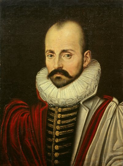 صورة ميشيل إيكيم دي مونتين (1533-1592) ، الفيلسوف الإنساني الفرنسي. لوحة للمدرسة الفرنسية في الربع الأول من القرن السابع عشر. خافت 0،70 x 0،52 م بواسطة المدرسة الفرنسية