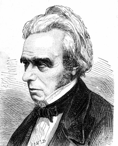 صورة ميشيل فاراداي (1791 - 1867) ، الفيزيائي والكيميائي البريطاني - في ألبوم العلوم ؛ علماء لامعون الاكتشافات العظيمة "" "1896. بواسطة المدرسة الفرنسية