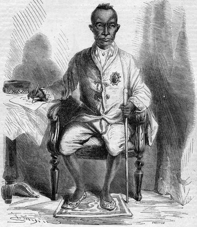 صورة مونغكوت (راما الرابع أو فراتشومكلاو) (1804-1868) ، ملك سيام (تايلاند اليوم). نقش في "" Le Monde Illustré "" رقم 222 بتاريخ 13 يوليو 1861. بواسطة المدرسة الفرنسية