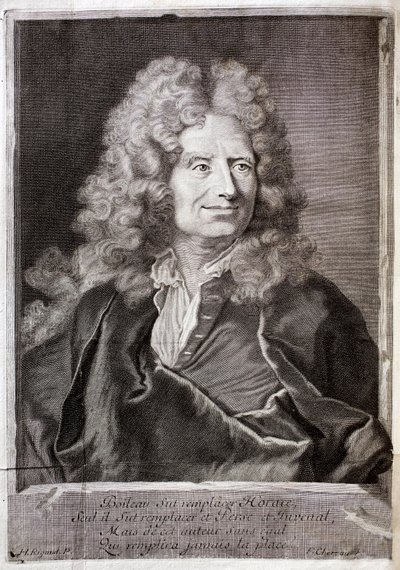 صورة لنيكولاس بويلو ، المعروف أيضًا باسم Boileau Despreaux (Boileau-Despreaux) (1636-1711) شاعر وكاتب. نقش لتوضيح أعمال M. Boileau Despreaux ، مع الزخارف التاريخية ، المجلد 1 ، الطبعة Fabre et Barillot بواسطة المدرسة الفرنسية