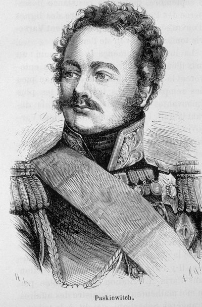 صورة لباسكيفيتش (أو باسكيفيتش) ، المشير الروسي (1782 - 1856) - في "" L'Histoire de France "" لهنري مارتن بواسطة المدرسة الفرنسية