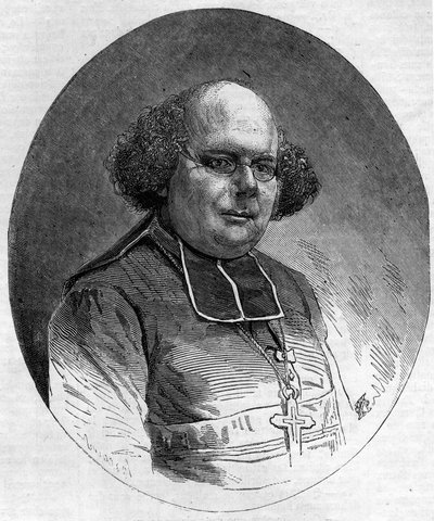 صورة لباتريس كرويس (1815-1866) ، أسقف مرسيليا من 1861 إلى 1865. نقش في "" Le Monde Illustré "" رقم 232 بتاريخ 21 سبتمبر بواسطة المدرسة الفرنسية