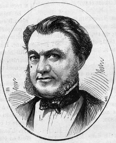 صورة شخصية للمهندس المعماري الفرنسي بول أبادي (1812-1884). نقش في "" Le Monde Illustré "" رقم 890 بتاريخ 2 مايو 1874. بواسطة المدرسة الفرنسية