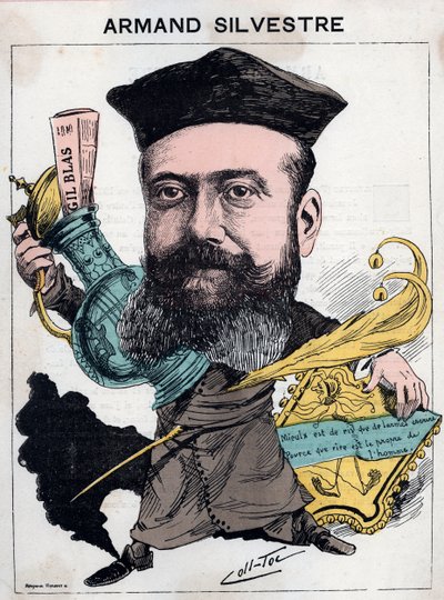 صورة لبول أرماند (بول أرماند) سيلفستر (1837-1901) ، شاعر فرنسي - رسم كاريكاتوري للآخرين (كوليجنون وتوكفيل) في "" Les Hommes d