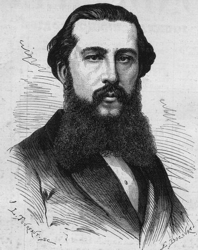 صورة بول سوليليت (1842-1886) ، المستكشف الفرنسي. نقش في "" Le Monde Illustré "" رقم 1118 بتاريخ 31 أغسطس 1878. بواسطة المدرسة الفرنسية