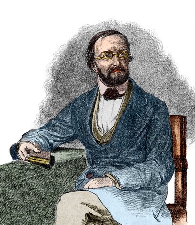 صورة بيتر جوستاف ديريتشليت (1805-1859) ، عالم رياضيات ألماني. القرن ال 19. بواسطة المدرسة الفرنسية