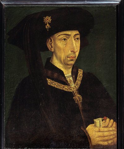 Portrait of Philip III of Burgundy called Philip the Good (1396-1467) Duke of Burgundy, founder of the Golden Fleece Anonymous painting of the French School بواسطة المدرسة الفرنسية