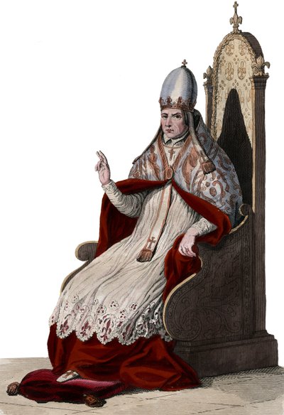 صورة البابا سيلفستر الثاني (أو سيلفستر الثاني) (938-1003). بواسطة المدرسة الفرنسية