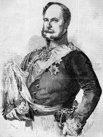 صورة للأمير فريدريك غيوم لويس (1797-1888) ، المستقبل ويليام الأول ، ملك بروسيا وإمبراطور ألمانيا. نقش في "" Le Monde Illustré "" رقم 30 بتاريخ 7 نوفمبر 1857. بواسطة المدرسة الفرنسية