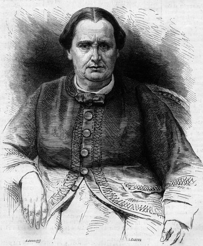 صورة للأميرة إليسا نابليون باتشيوتشي (1806-1869) ، ابنة أخت نابليون الأول. نقش في "" Le Monde Illustré "" رقم 618 بتاريخ 13 فبراير 1869. بواسطة المدرسة الفرنسية