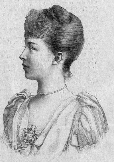 صورة للأميرة مارغريت دورلينز (1869-1940). نقش في "La gazette du dimanche" في 5 مارس بواسطة المدرسة الفرنسية