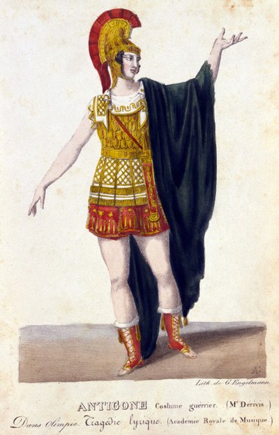 بورتريه بروسبر ديريفيس (1808-1880) في دور أنتيجون في المأساة الغنائية "أوليمبيا" بقلم غاسبار سبونتيني (1774 - 1851) الملحن الإيطالي. بواسطة المدرسة الفرنسية