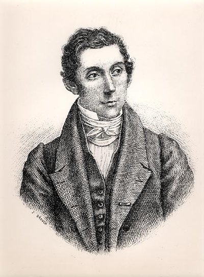 صورة رينيه كايلي (1799-1838) (نقش) (صورة بالأبيض والأسود) بواسطة المدرسة الفرنسية