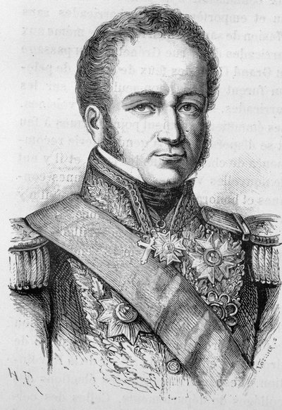 صورة لريني ، الأميرال الفرنسي (1782 - 1835) - في "" L'Histoire de France "" لهنري مارتن بواسطة المدرسة الفرنسية