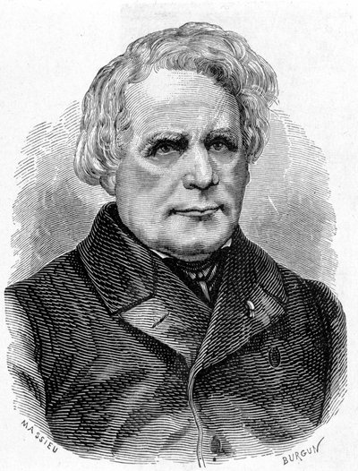 صورة لرومكورف هاينريش دانيال (1803 - 1877) ، صانع أدوات فيزيائية (جهاز الحث) ، ميكانيكي وكهربائي ألماني - في ألبوم العلوم ؛ علماء لامعون الاكتشافات العظيمة "" "1896. بواسطة المدرسة الفرنسية