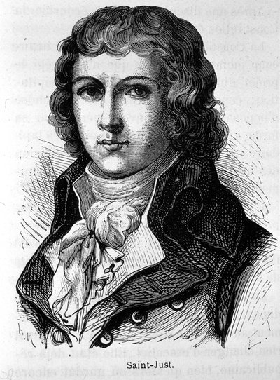 بورتريه سان جوست (1767 - 1794) - في "" L'Histoire de France "" لهنري مارتن بواسطة المدرسة الفرنسية