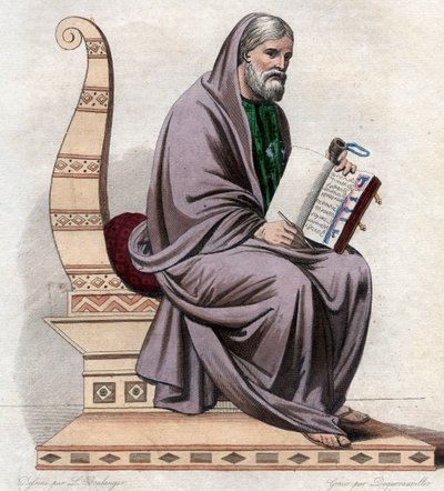 صورة القديس غريغوريوس تورز (538-594) ، مؤرخ فرنسي وأسقف جولات. بواسطة المدرسة الفرنسية