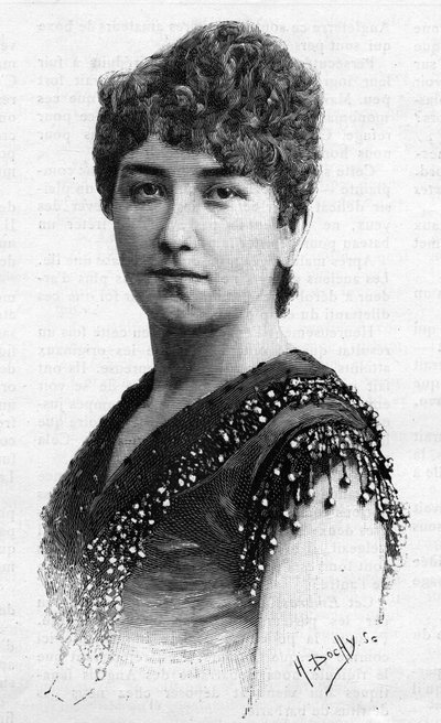 صورة للمغني السويدي سيجريد أرنولدسون (1861-1943) عام 1887. بواسطة المدرسة الفرنسية