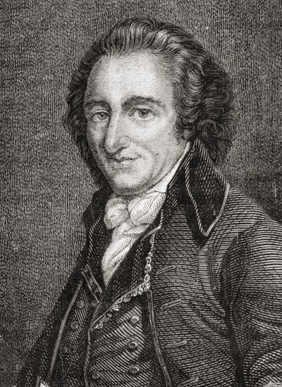 صورة توماس باين (1737-1809) (النقش) بواسطة المدرسة الفرنسية