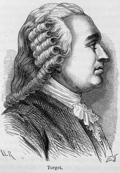 صورة لتورجوت ، بارون دي لولن ، سياسي واقتصادي فرنسي (1727 - 1781) - في "L'Histoire de France" "هنري مارتن بواسطة المدرسة الفرنسية