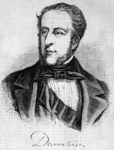 صورة وليام سبنسر كافنديش (1790-1858) ، دوق ديفونشاير. نقش في "" Le Monde Illustré "" رقم 45 بتاريخ 20 فبراير 1858. بواسطة المدرسة الفرنسية