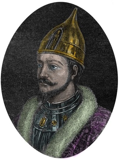 صورة ياروسلاف الأول الحكيم (ياروسلاف فلاديميروفيتش) (ياروسلاف الأول) (978-1054) ، أمير روس كييف الأكبر - صورة ياروسلاف الحكيم - ياروسلاف الأول ، أمير روس الأكبر - من "" الموسوعة الوطنية الجديدة " بواسطة موريس لا شارست - 1870 - بواسطة المدرسة الفرنسية