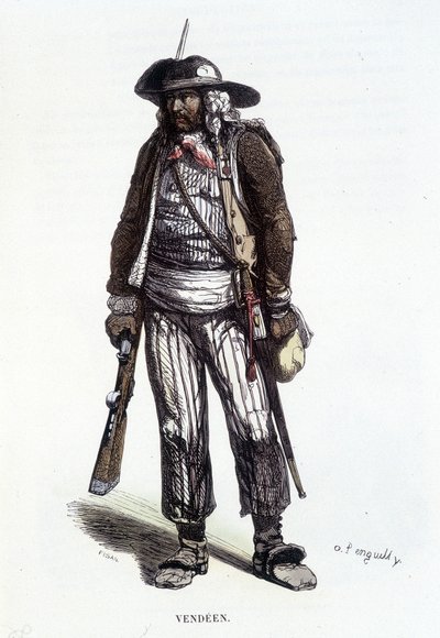 Portrait of a vendean counter-revolutionary. بواسطة المدرسة الفرنسية
