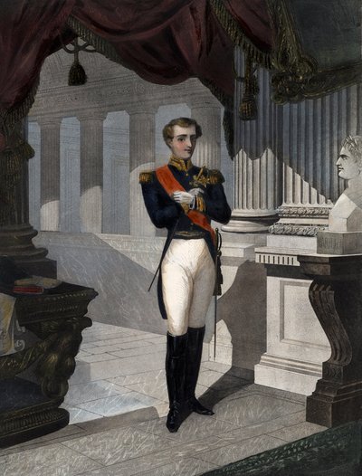 صورة لملك روما نابليون الثاني ، دوق رايششتات (1811-1832) ابن الإمبراطور نابليون الأول (1769-1821) "نقش لبيرنيل بواسطة المدرسة الفرنسية