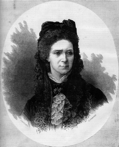 صورة للإمبراطورة الروسية ماريا ألكساندروفنا (1824-1880) ، والأميرة ماري أميرة هيس ونهر الراين (ماكسيميليان فيلهلمين ماري). نقش في "" Le Monde Illustré "" رقم 1211 بتاريخ 12 يونيو 1880. بواسطة المدرسة الفرنسية