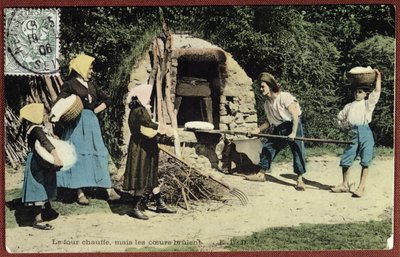 بطاقة بريدية تصور فرنًا جماعيًا ، 1906 بواسطة المدرسة الفرنسية