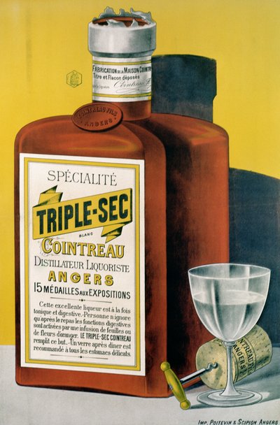 إعلان ملصق إعلاني Triple Sec Cointreau مصنوع في Angers بواسطة المدرسة الفرنسية