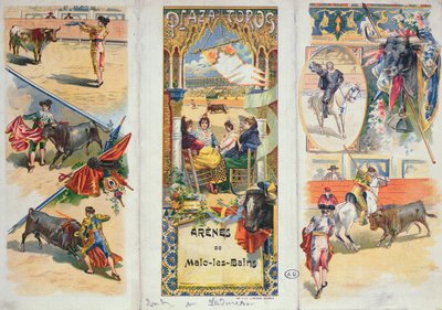 ملصق الإعلان عن حلبة مصارعة الثيران في Malo-les-Bains ، نهاية القرن التاسع عشر بواسطة المدرسة الفرنسية