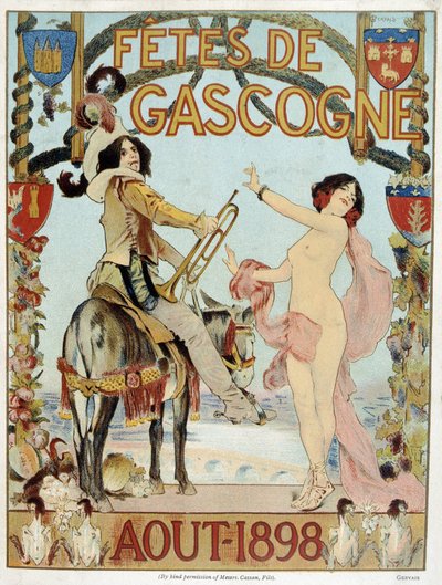 Poster for the Biscay holidays of August 1898 بواسطة المدرسة الفرنسية