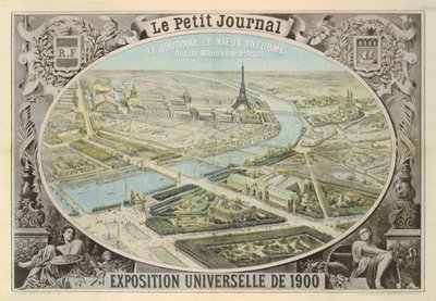 ملصق نشرته Le Petit Journal للإعلان عن معرض الكون في باريس ، 1900 بواسطة French School