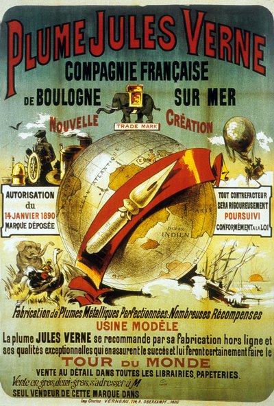 ملصق للترويج لـ PLume by Jules Verne (ملصق) بواسطة المدرسة الفرنسية