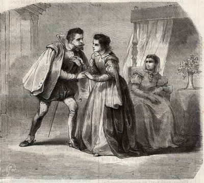 الأمير دون كارلوس (1545-1568) مع Melles d'Harancourt et de Limoux ، وصيفات العروس للملكة إليزابيث (إليزابيث من فرنسا أو إيزابيل دي فالوا بواسطة المدرسة الفرنسية