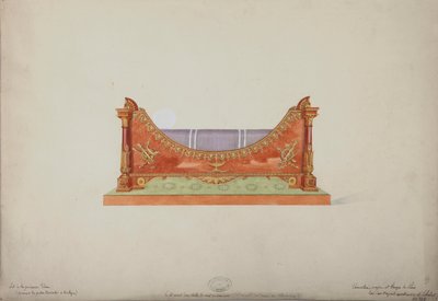 سرير الأميرة إليساس من قصر باكيوتشي في بولونيا ، c.1900-20 بواسطة المدرسة الفرنسية